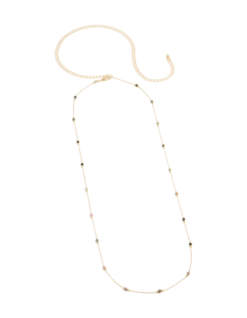 Gold Plated Multicoloured Semi Precious Stones  Beaded Waist Chain