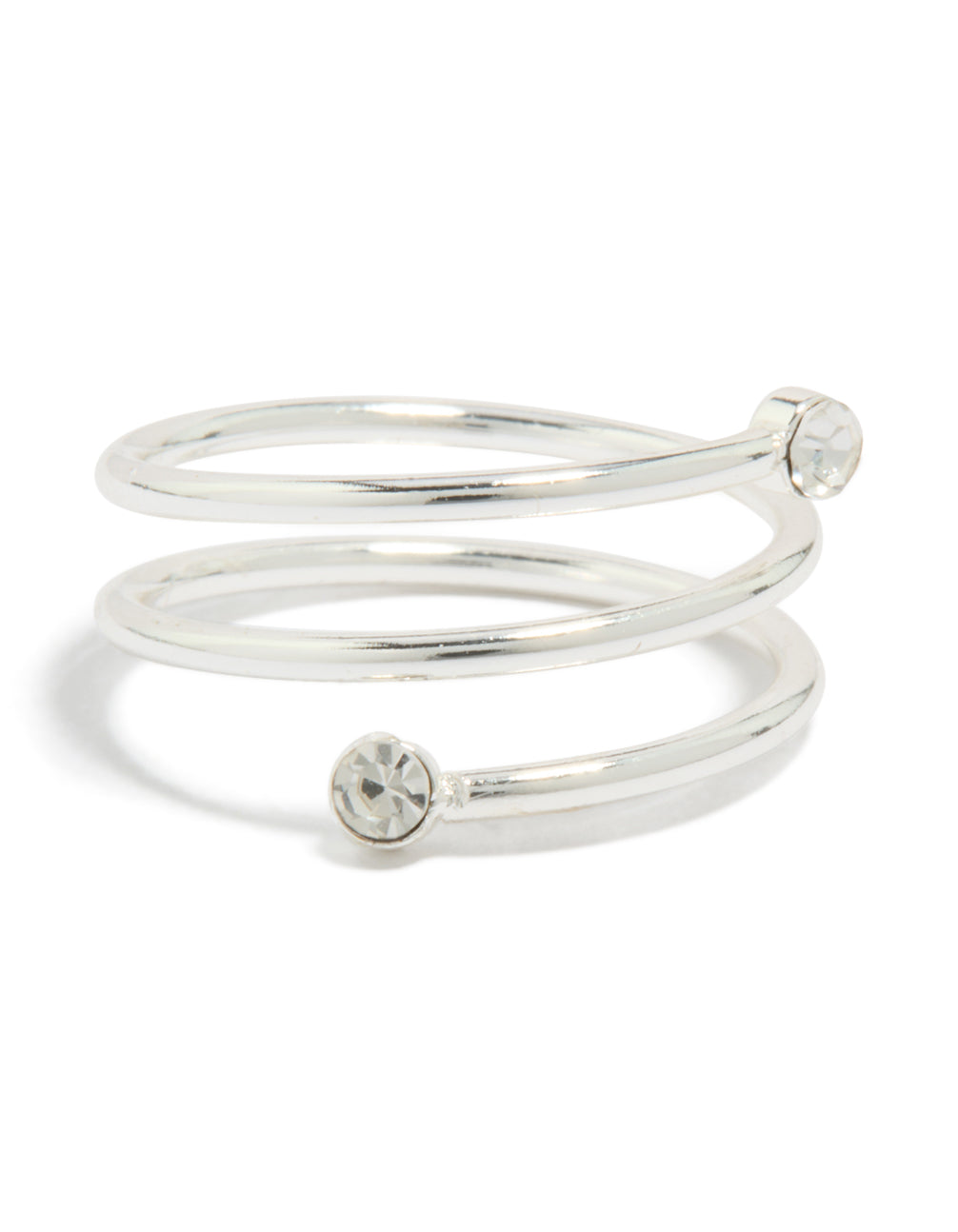 Waterproof Stainless Steel Diamante Coil Ring