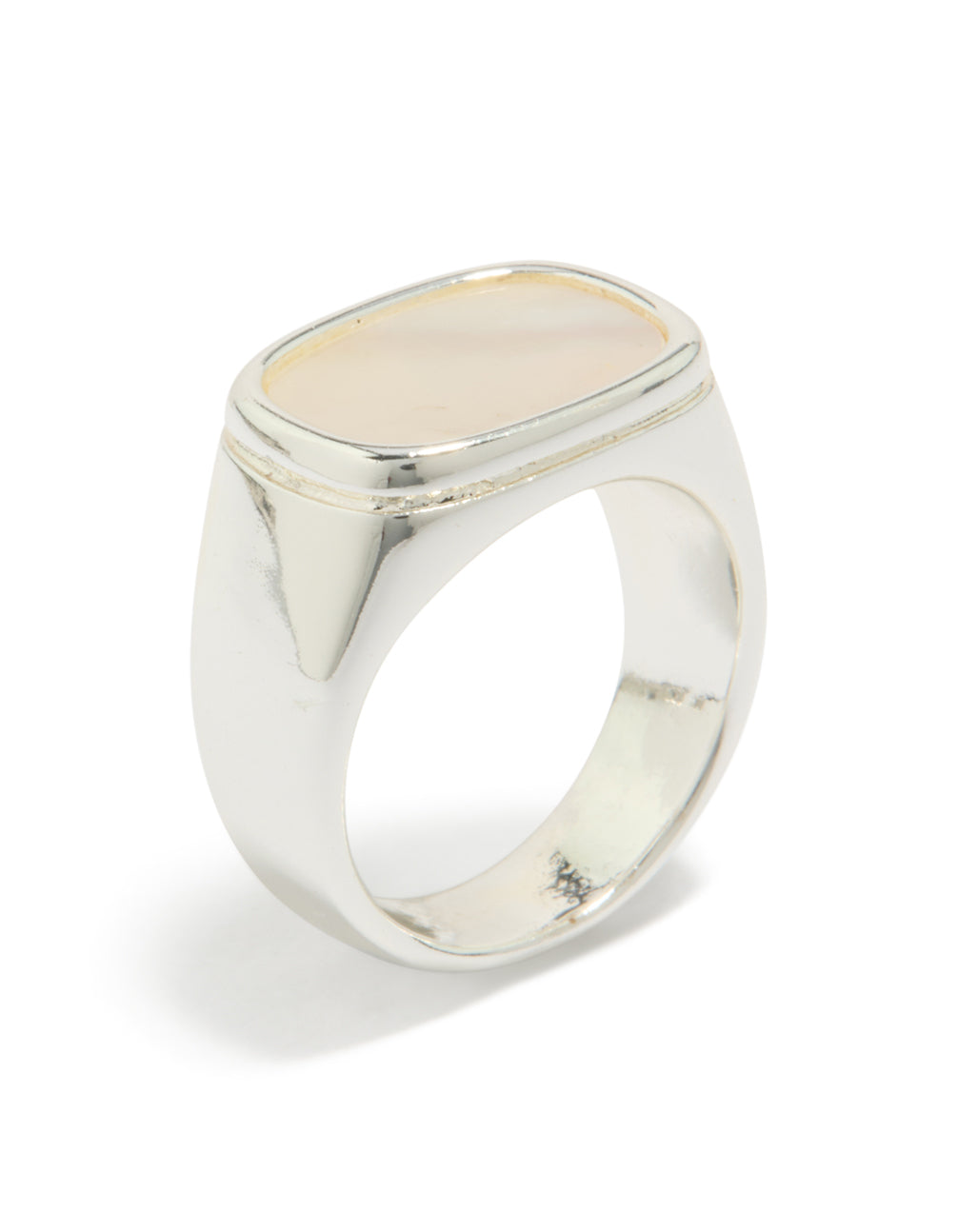 Waterproof Stainless Steel Square Shell Signet Ring