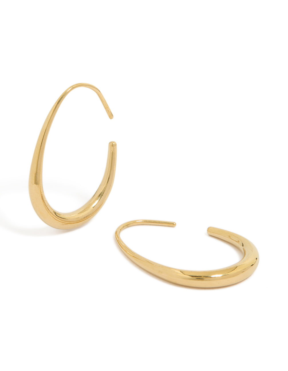 Waterproof Gold Plated Stainless Steel Egg Hoop Earrings 30 MM