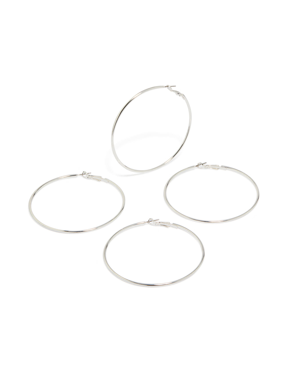Silver Large Hoop Earrings 2-Pack