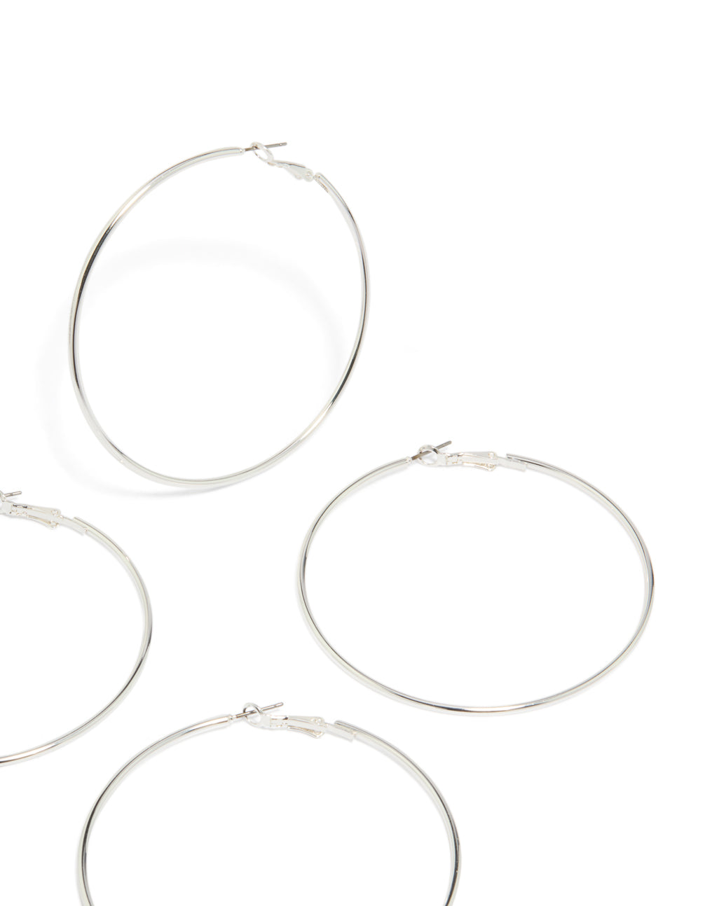 Silver Large Hoop Earrings 2-Pack
