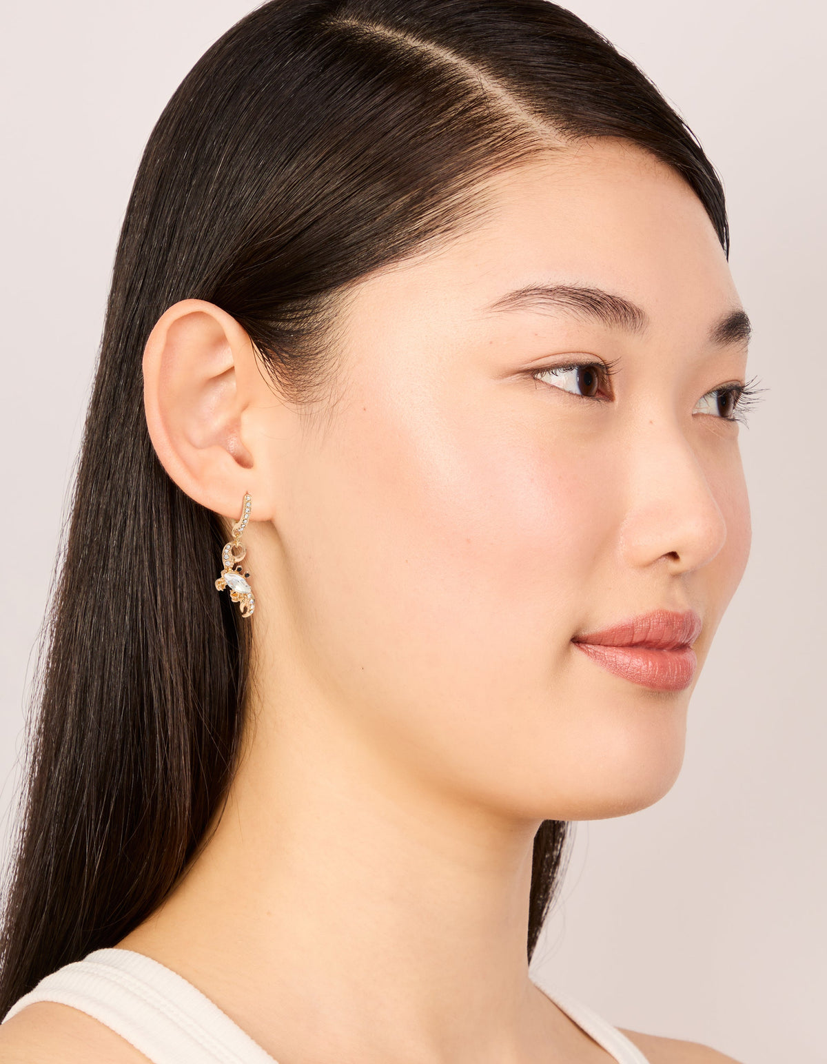 Gold Mismatched Ocean Huggie Earrings