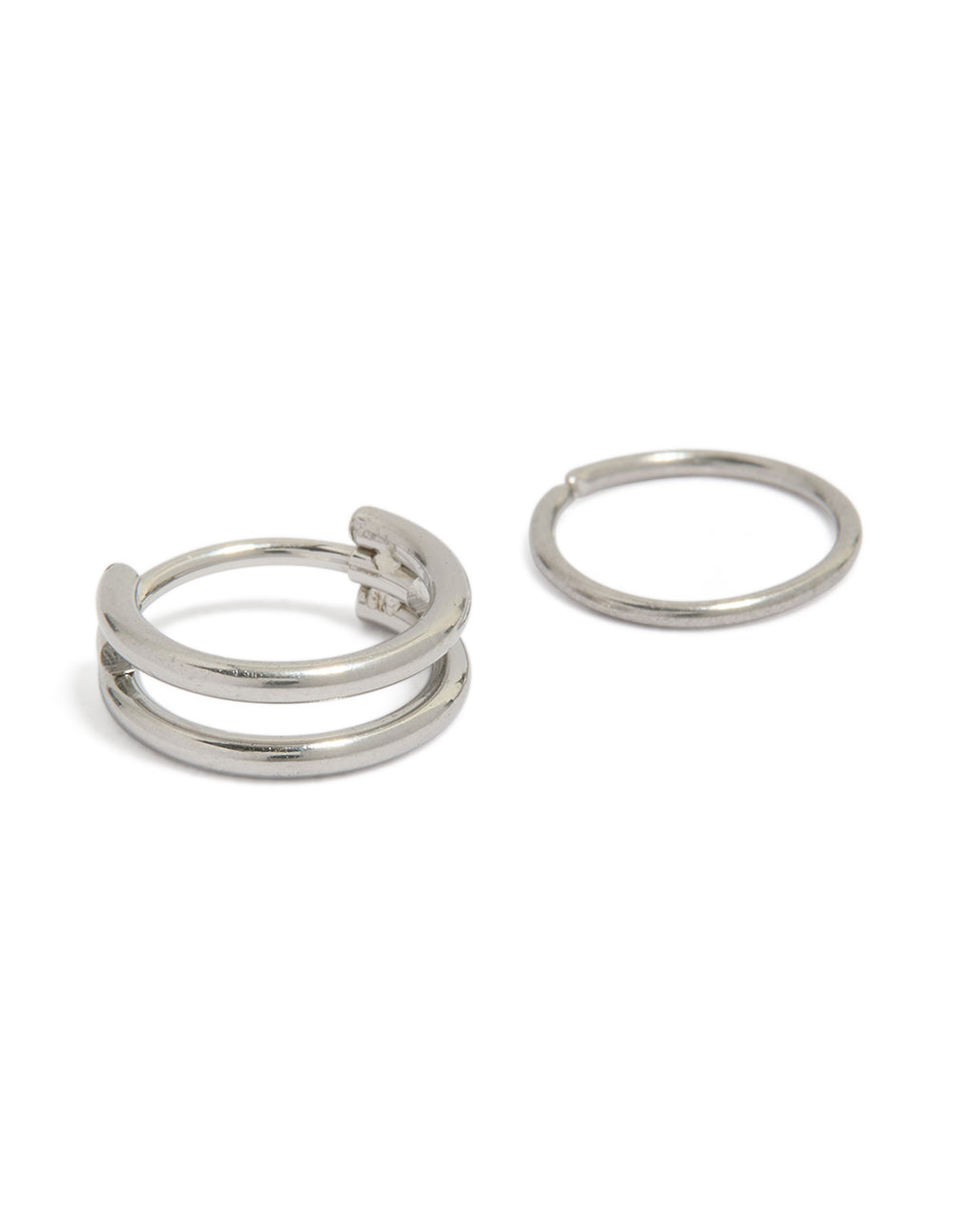 Surgical Steel Double Hinged & Plain Nose Rings Pack