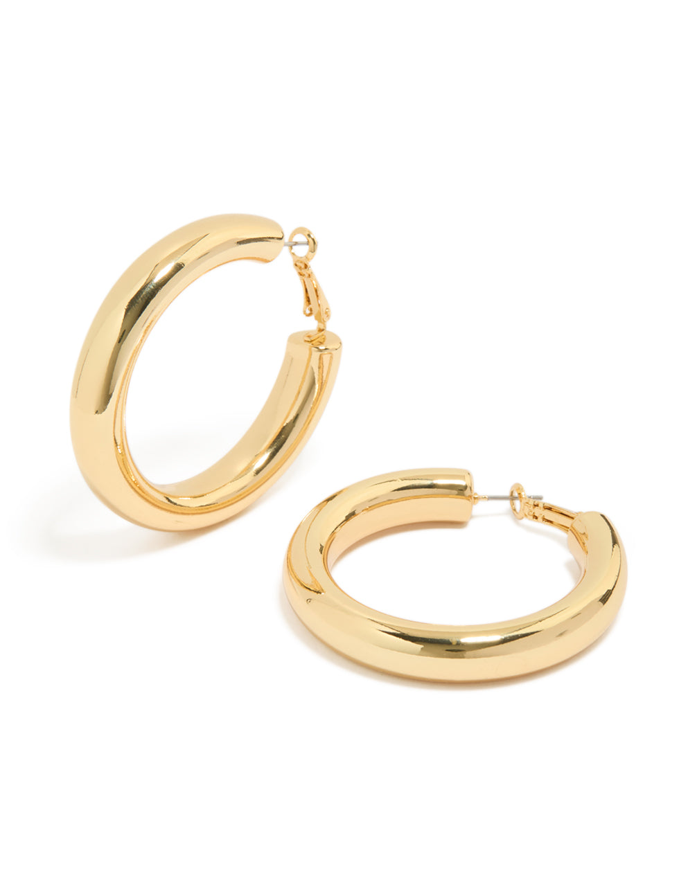 Gold Plated Thick Statement Hoop Earrings