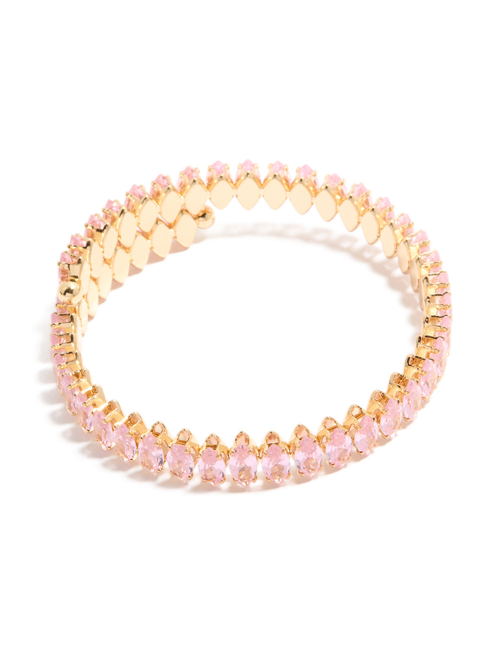 Gold Pink Diamante Bracelet