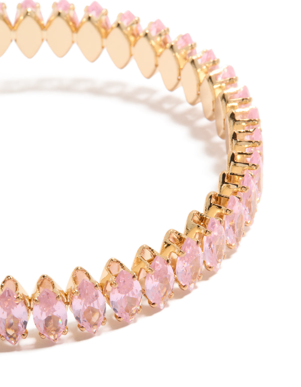 Gold Pink Diamante Bracelet