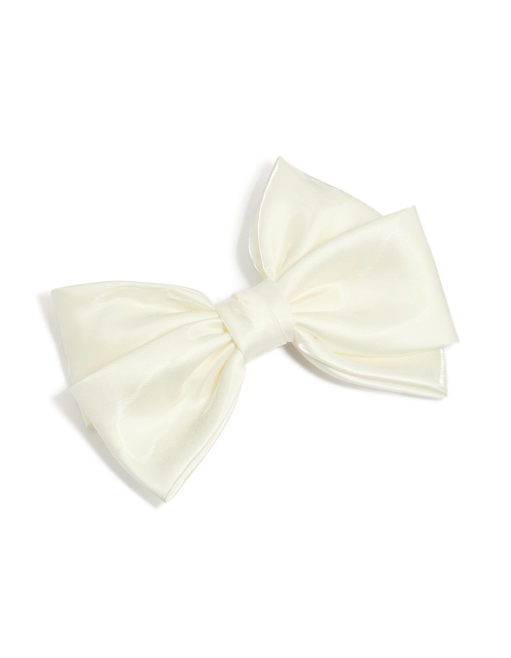 White Shiny Statement Bow Clip