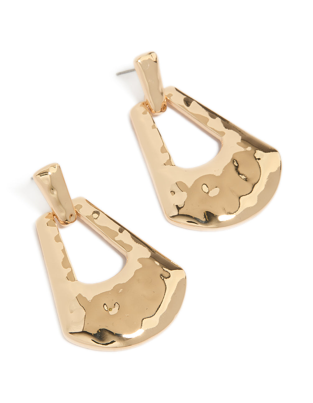 Gold Large Barbell Drop Earrings