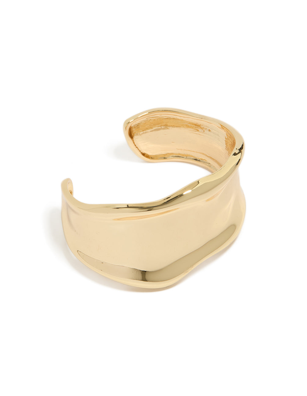Gold Plated Wavy Wrist Cuff