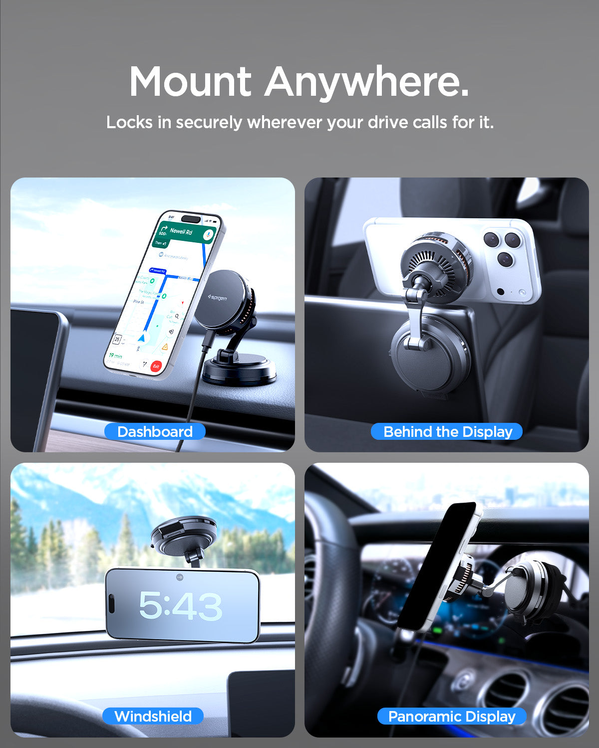 Peltier Dashboard Charging Mount with Cable | PLT100 (Mag Fit)